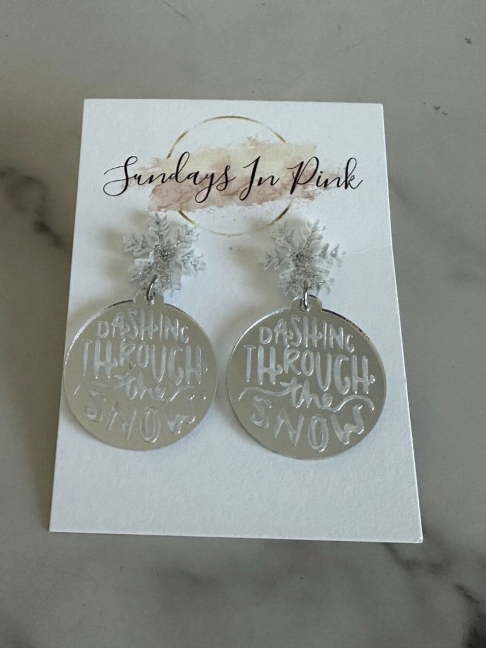 DASHING THROUGH THE SNOW Christmas Earrings NEW